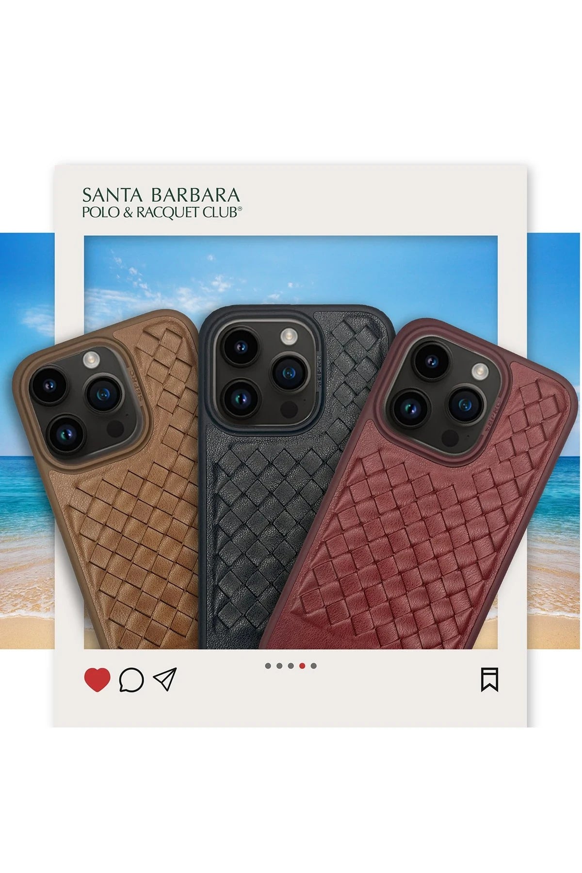 Santa Barbara Polo Racquet Club iPhone 15 Plus Ravel Deri Telefon Kılıfı