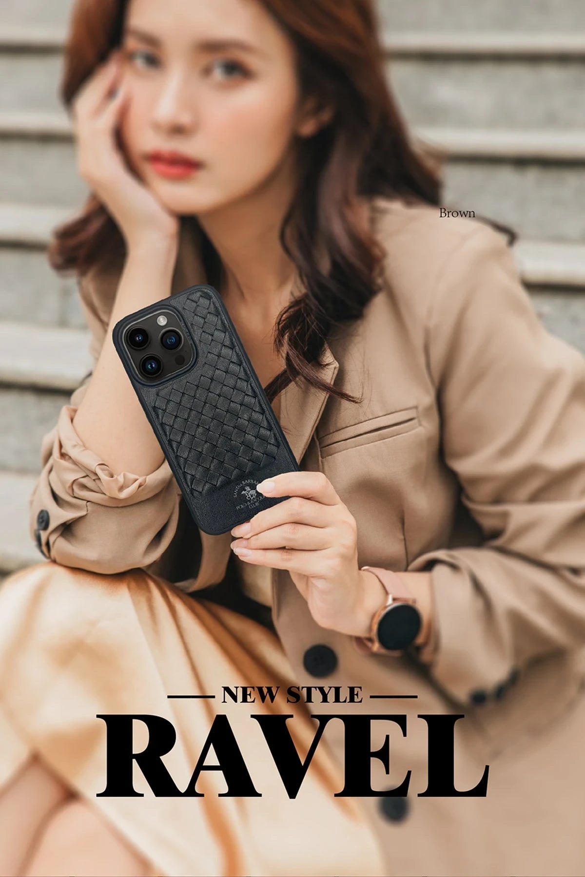 Santa Barbara Polo Racquet Club iPhone 15 Plus Ravel Deri Telefon Kılıfı
