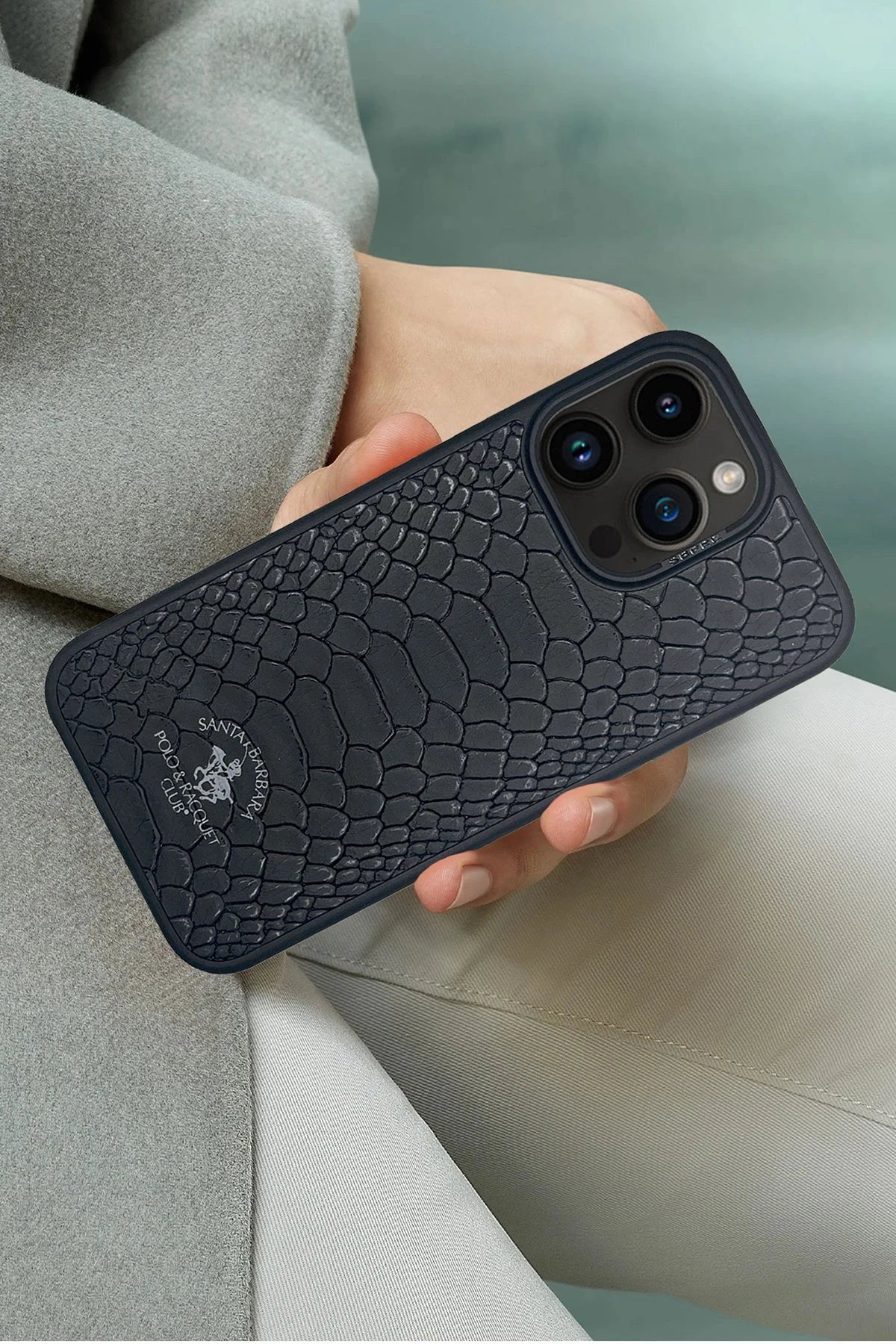 Santa Barbara Polo Racquet Club iPhone 15 Pro Max Knight Deri Telefon Kılıfı