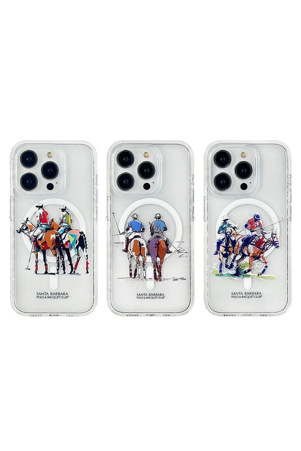 Santa Barbara Polo Racquet Club iPhone 15 Pro Willie Şeffaf Magsafe Telefon Kılıfı