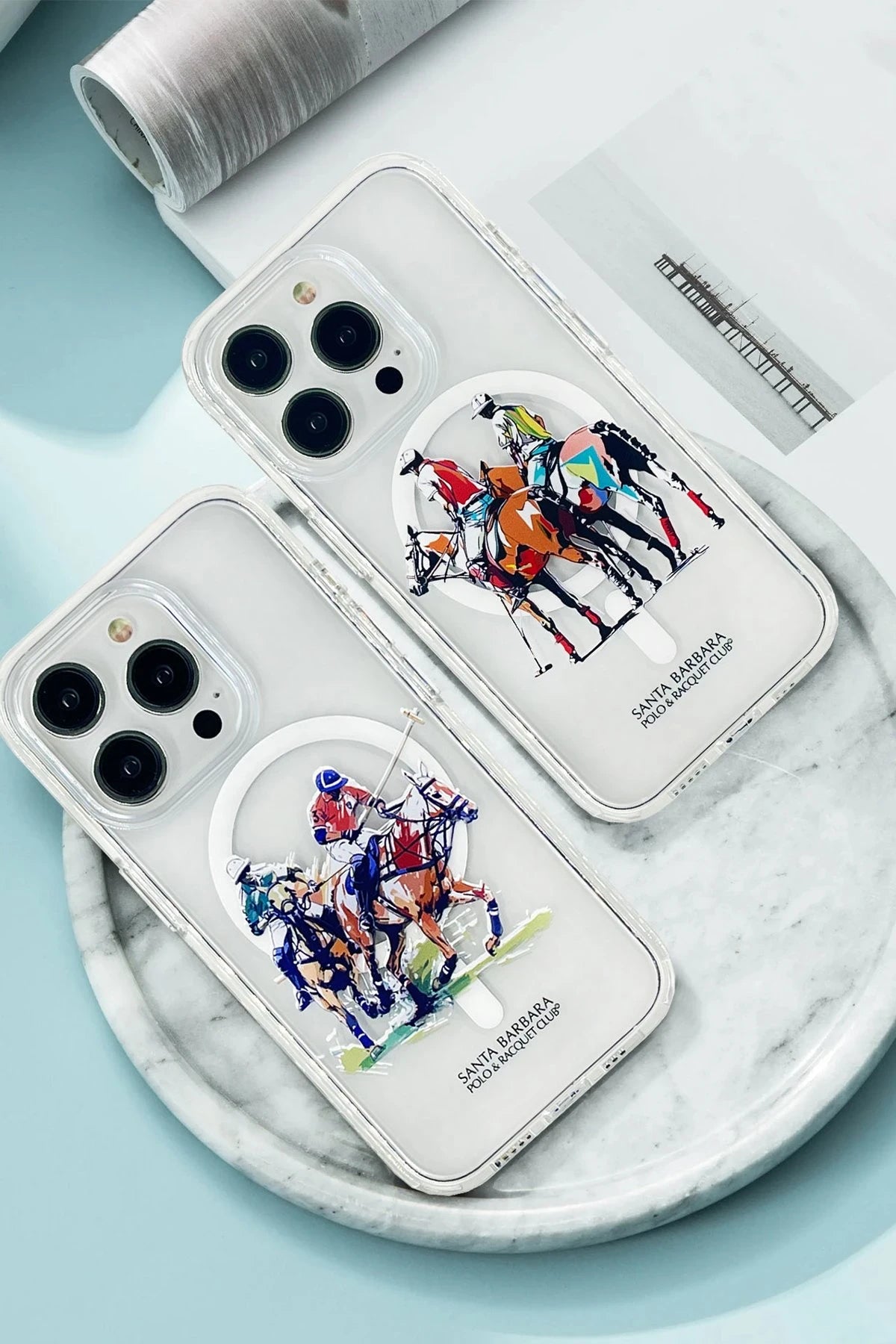Santa Barbara Polo Racquet Club iPhone 15 Pro Willie Şeffaf Magsafe Telefon Kılıfı