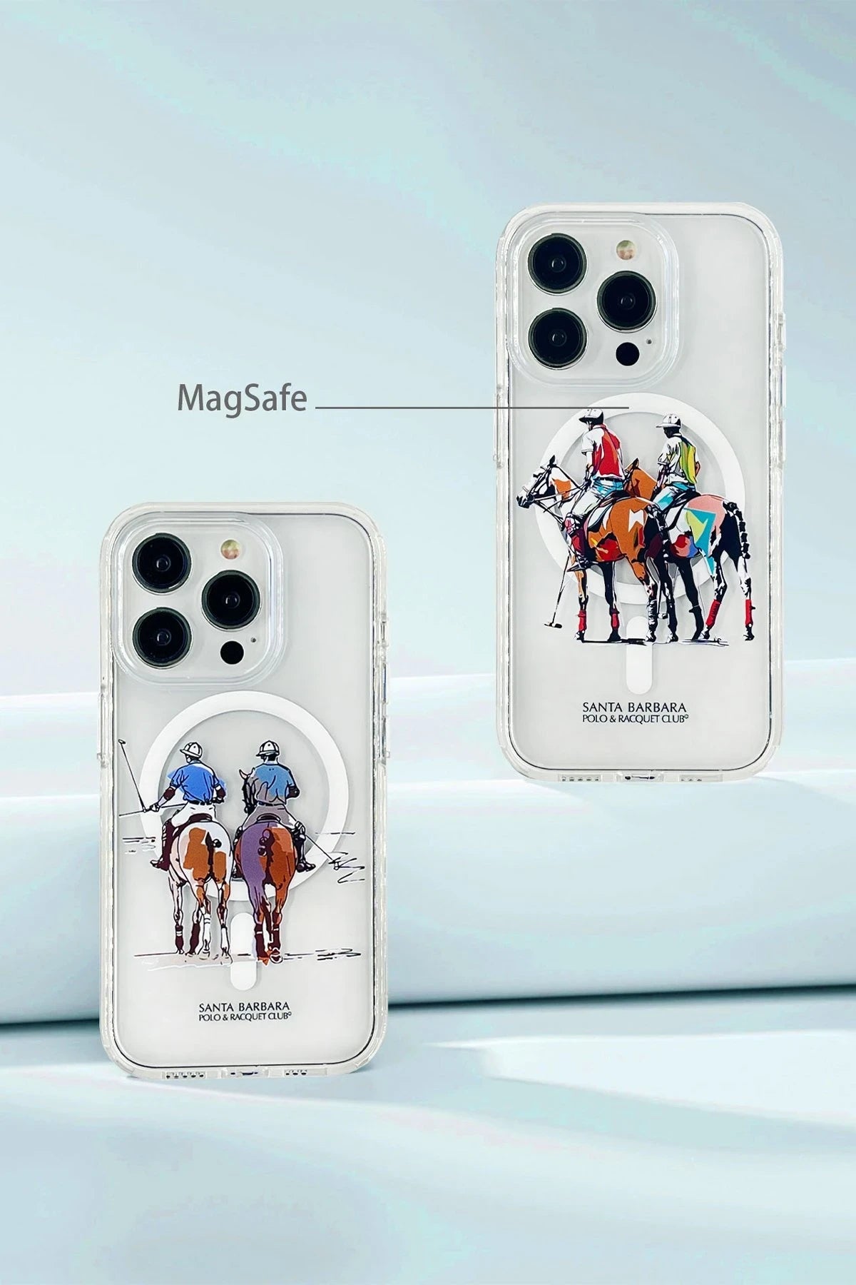 Santa Barbara Polo Racquet Club iPhone 15 Pro Willie Şeffaf Magsafe Telefon Kılıfı