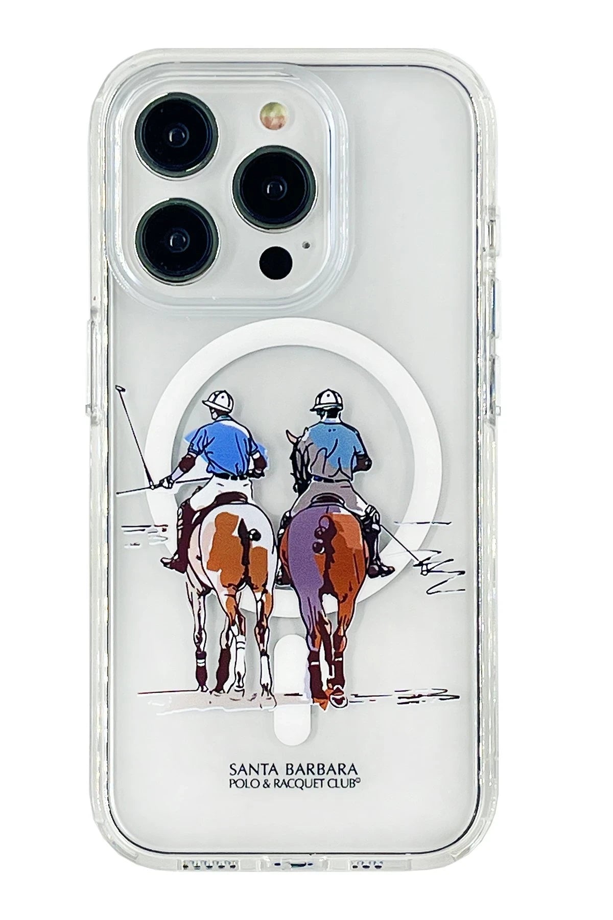 Santa Barbara Polo Racquet Club iPhone 15 Pro Willie Şeffaf Magsafe Telefon Kılıfı