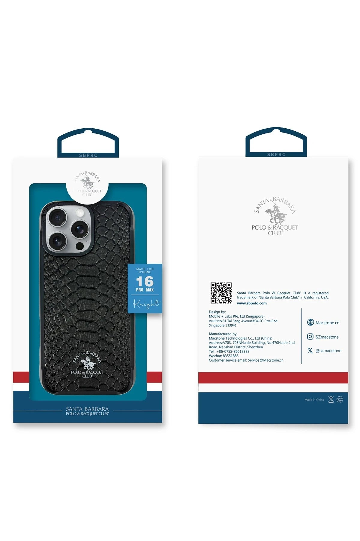 Santa Barbara Polo Racquet Club iPhone 16 Pro Max Knight Deri Telefon Kılıfı