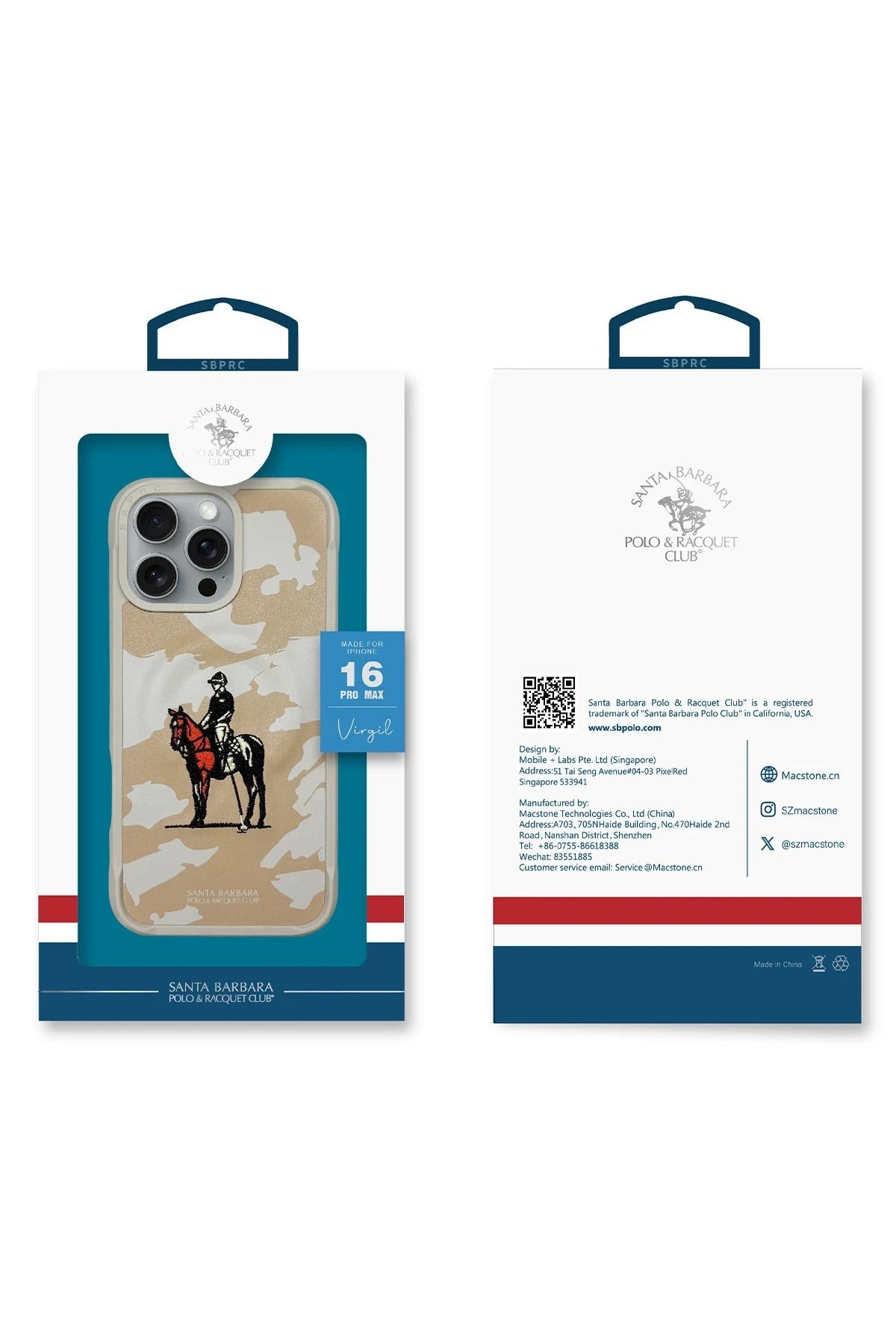 Santa Barbara Polo Racquet Club iPhone 16 Pro Max Virgil Magsafe Telefon Kılıfı