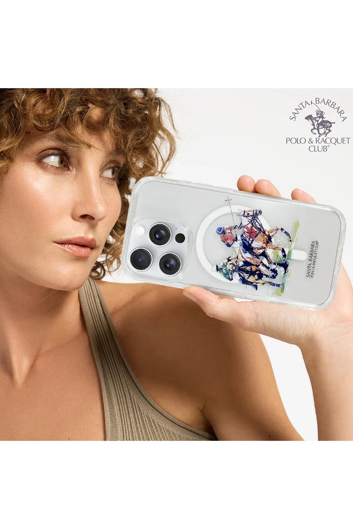 Santa Barbara Polo Racquet Club iPhone 16 Pro Max Willie Şeffaf Magsafe Telefon Kılıfı