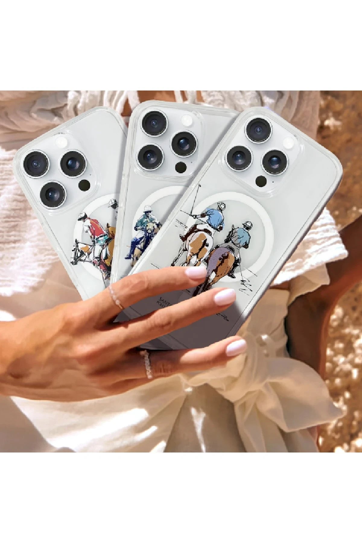 Santa Barbara Polo Racquet Club iPhone 16 Pro Max Willie Şeffaf Magsafe Telefon Kılıfı