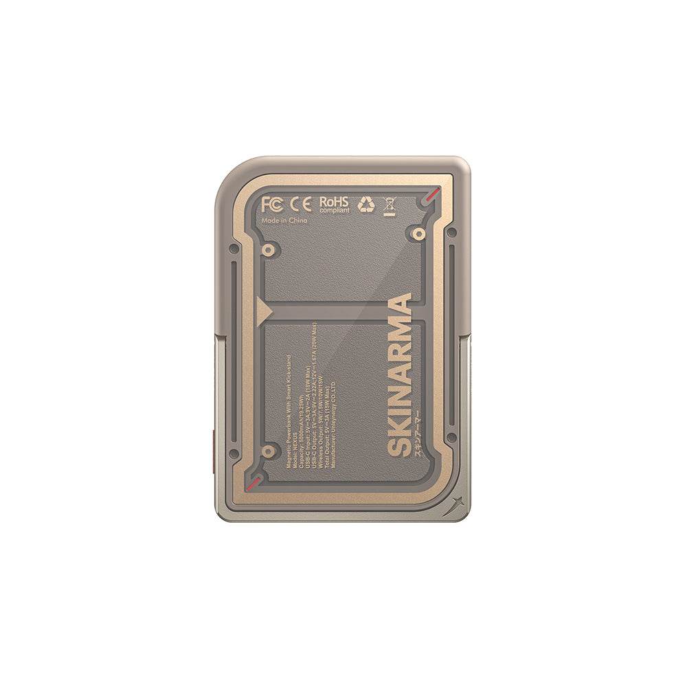 Skinarma Nexus Mecha Kablosuz ve PD Hızlı Şarj Özellikli Metal Standlı 20W 5000mAh Taşınabilir Powerbank