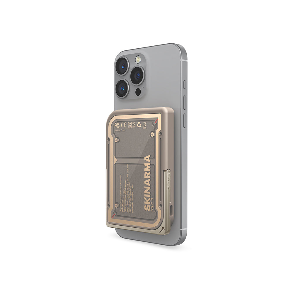 Skinarma Nexus Mecha Kablosuz ve PD Hızlı Şarj Özellikli Metal Standlı 20W 5000mAh Taşınabilir Powerbank
