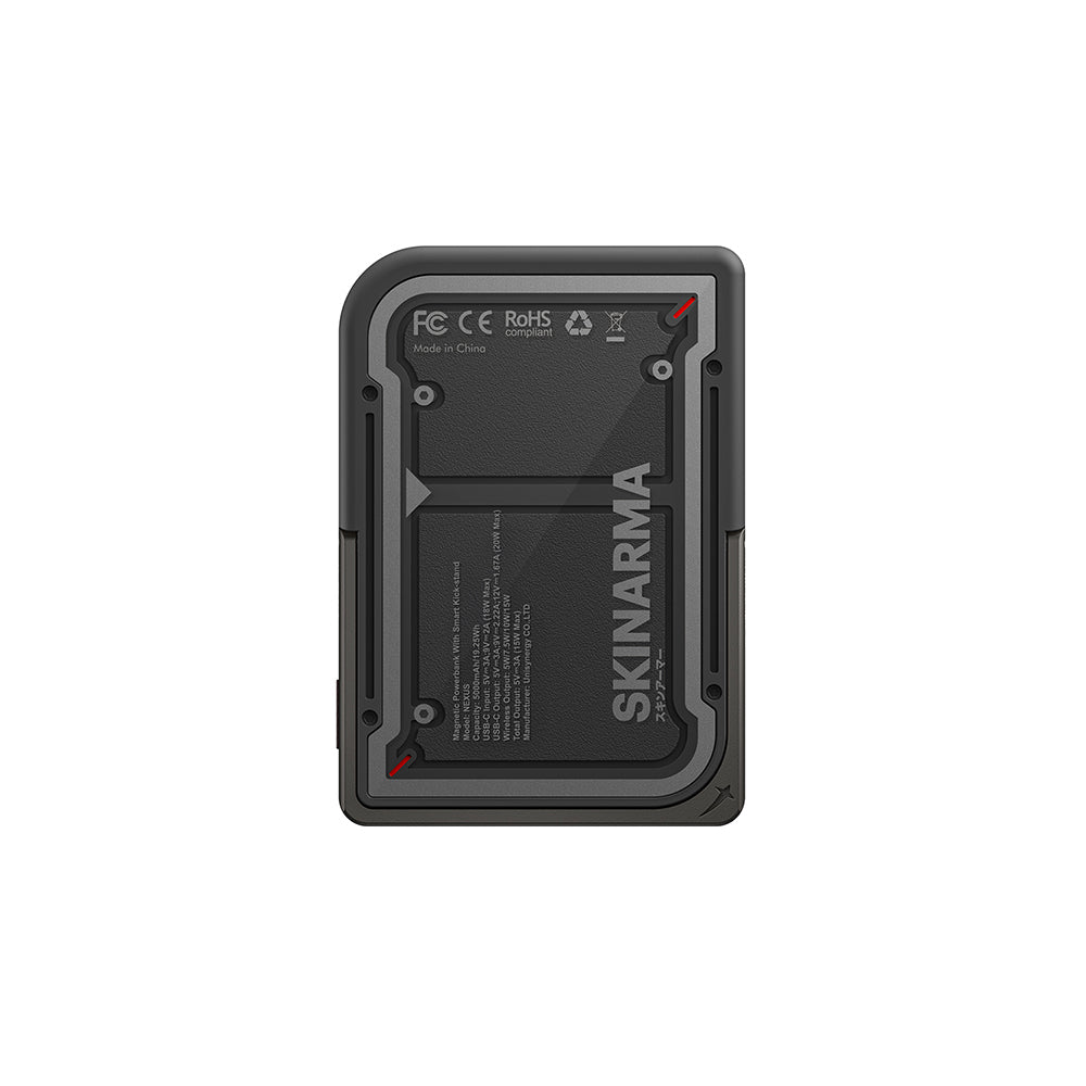 Skinarma Nexus Mecha Kablosuz ve PD Hızlı Şarj Özellikli Metal Standlı 20W 5000mAh Taşınabilir Powerbank