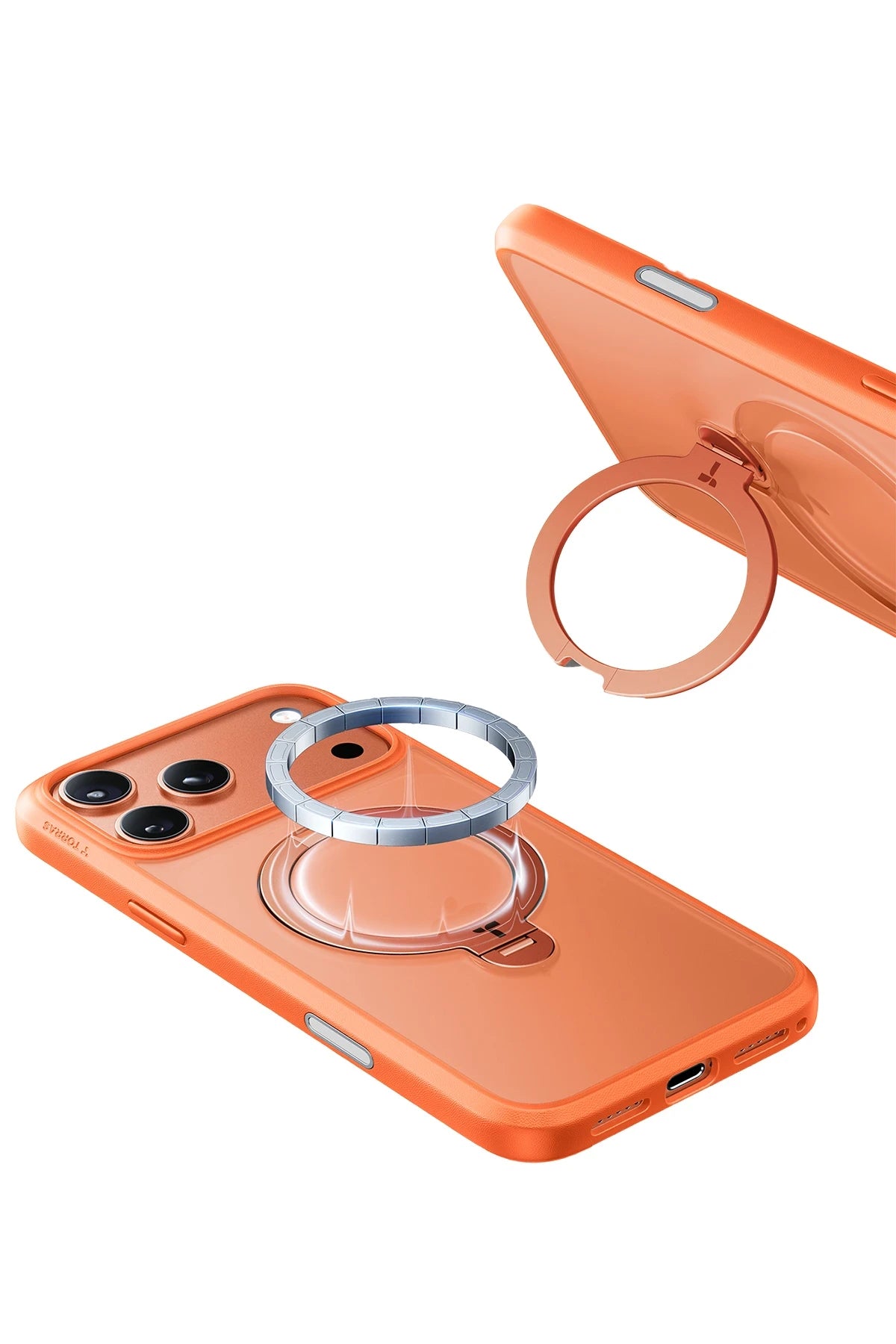 Torras iPhone 17 Pro O Stand Spin Serisi Magsafe Telefon Kılıfı