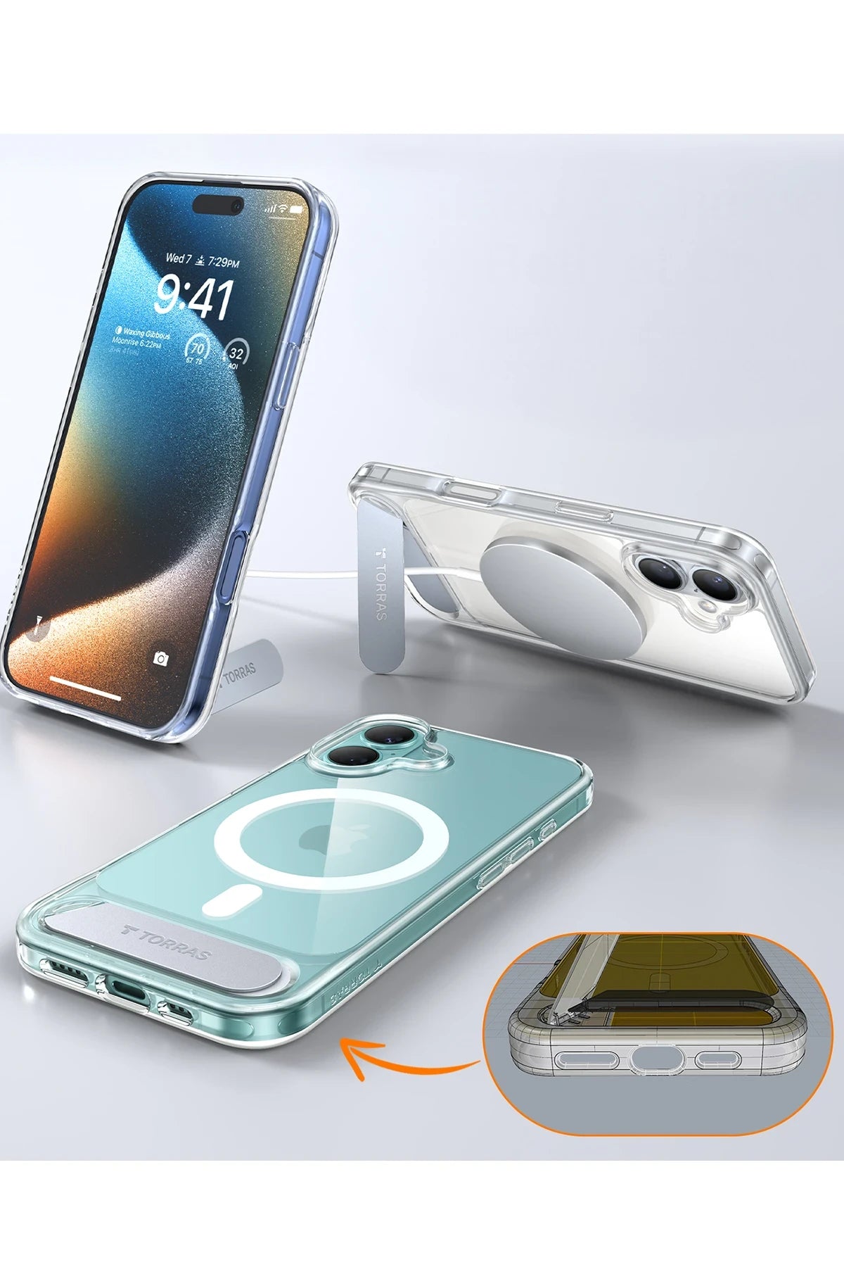 Torras P Stand Serisi iPhone 16 Magsafe Telefon Kılıfı