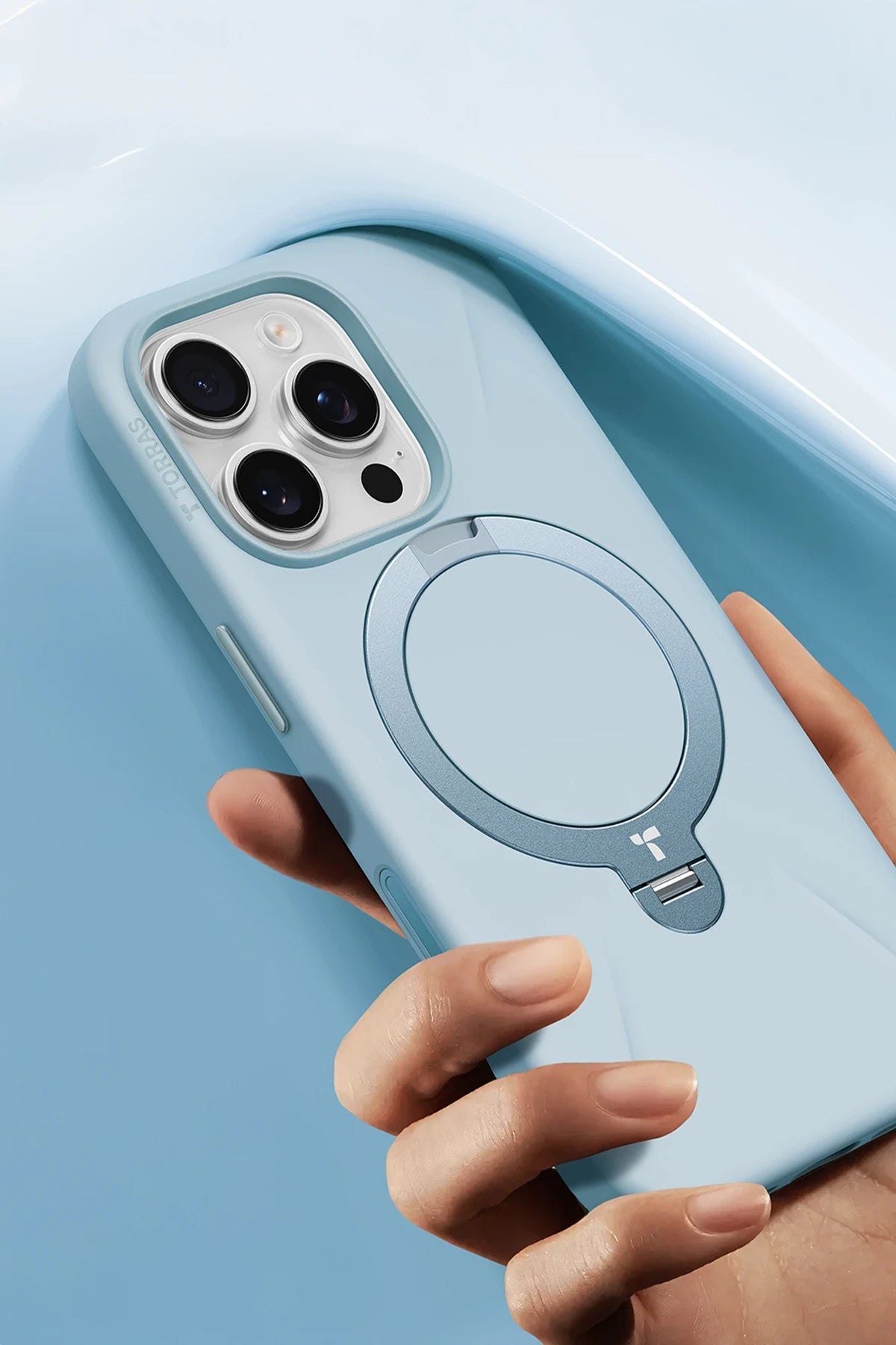 Torras O Stand Spin Silicone Serisi iPhone 16 Pro Max Magsafe Telefon Kılıfı