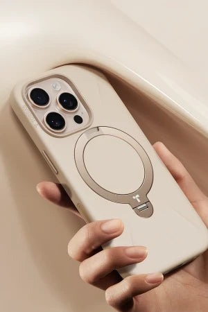 Torras iPhone 16 Pro Max O Stand Spin Silicone Serisi Magsafe Telefon Kılıfı