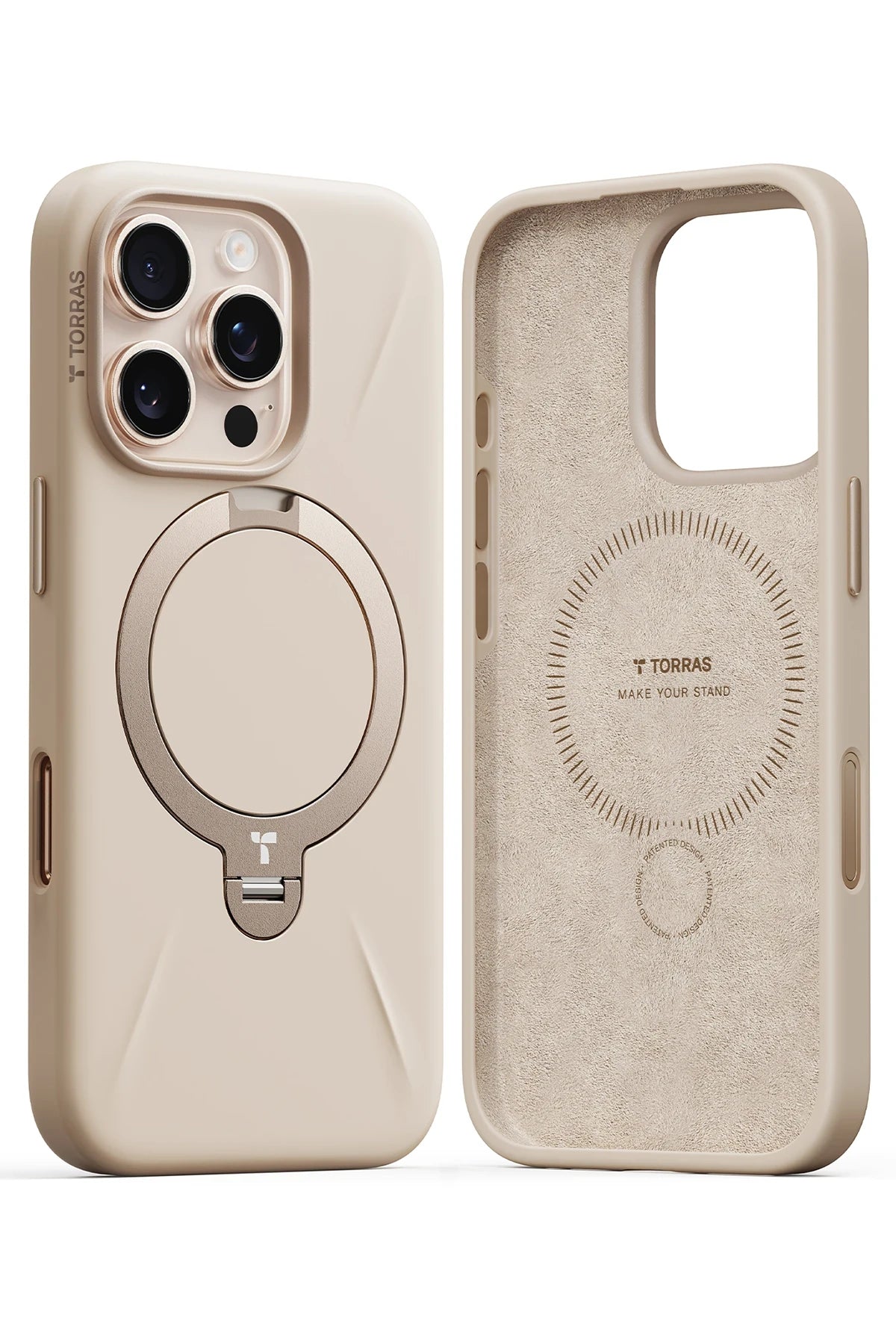 Torras O Stand Spin Silicone Serisi iPhone 16 Pro Max Magsafe Telefon Kılıfı