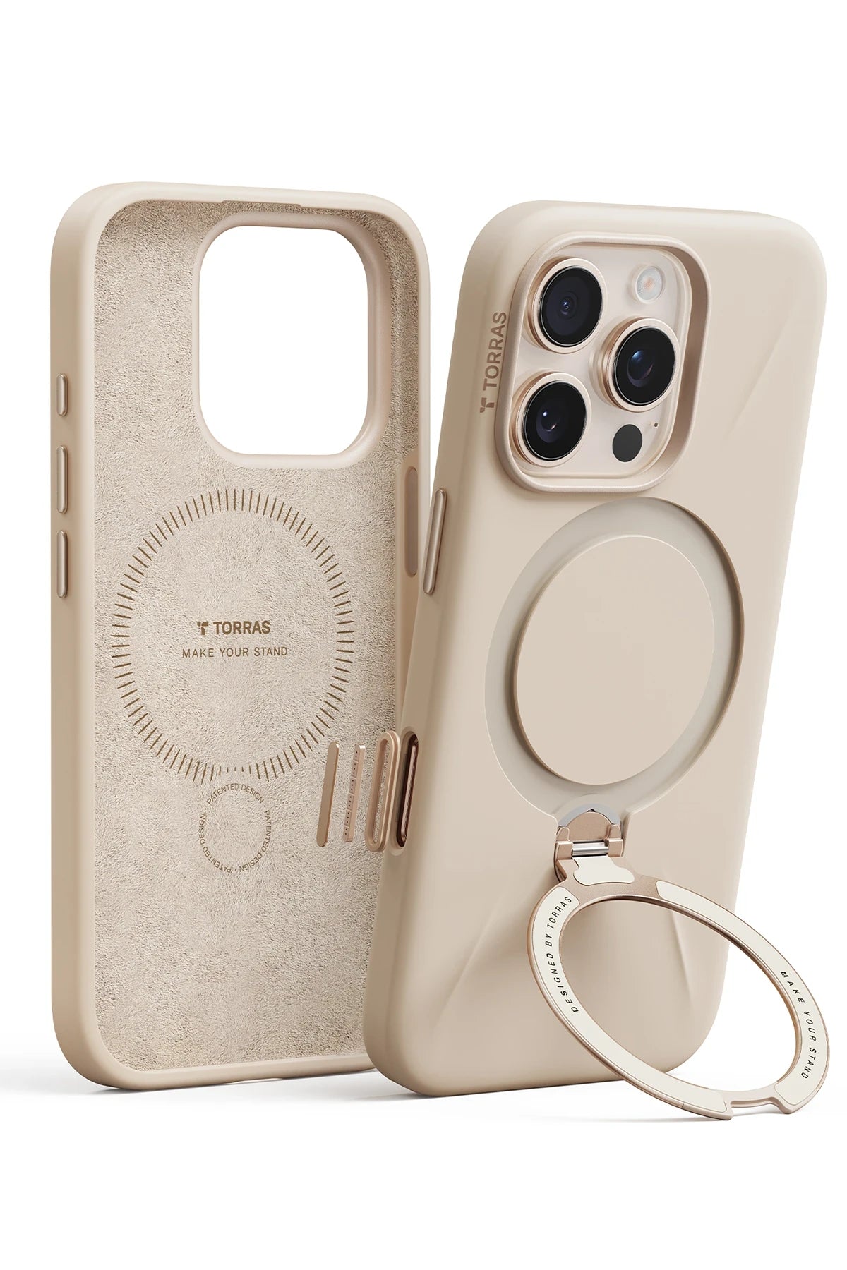 Torras O Stand Spin Silicone Serisi iPhone 16 Pro Max Magsafe Telefon Kılıfı