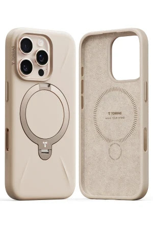 Torras iPhone 16 Pro Max O Stand Spin Silicone Serisi Magsafe Telefon Kılıfı