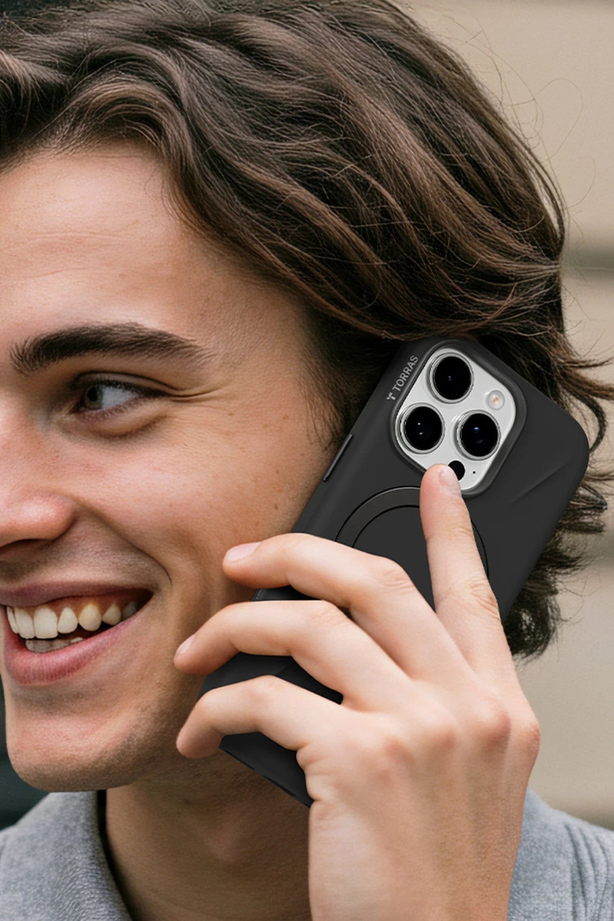 Torras O Stand Spin Silicone Serisi iPhone 16 Pro Max Magsafe Telefon Kılıfı