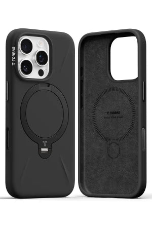 Torras iPhone 16 Pro Max O Stand Spin Silicone Serisi Magsafe Telefon Kılıfı