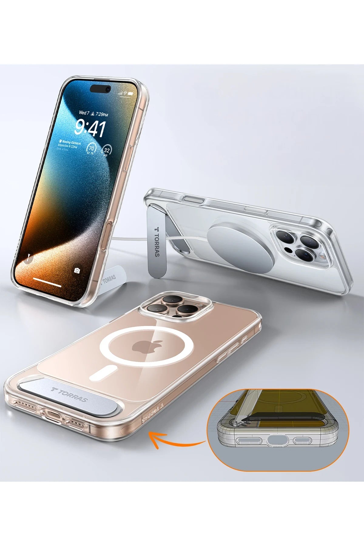 Torras P Stand Serisi iPhone 16 Pro Max Magsafe Telefon Kılıfı