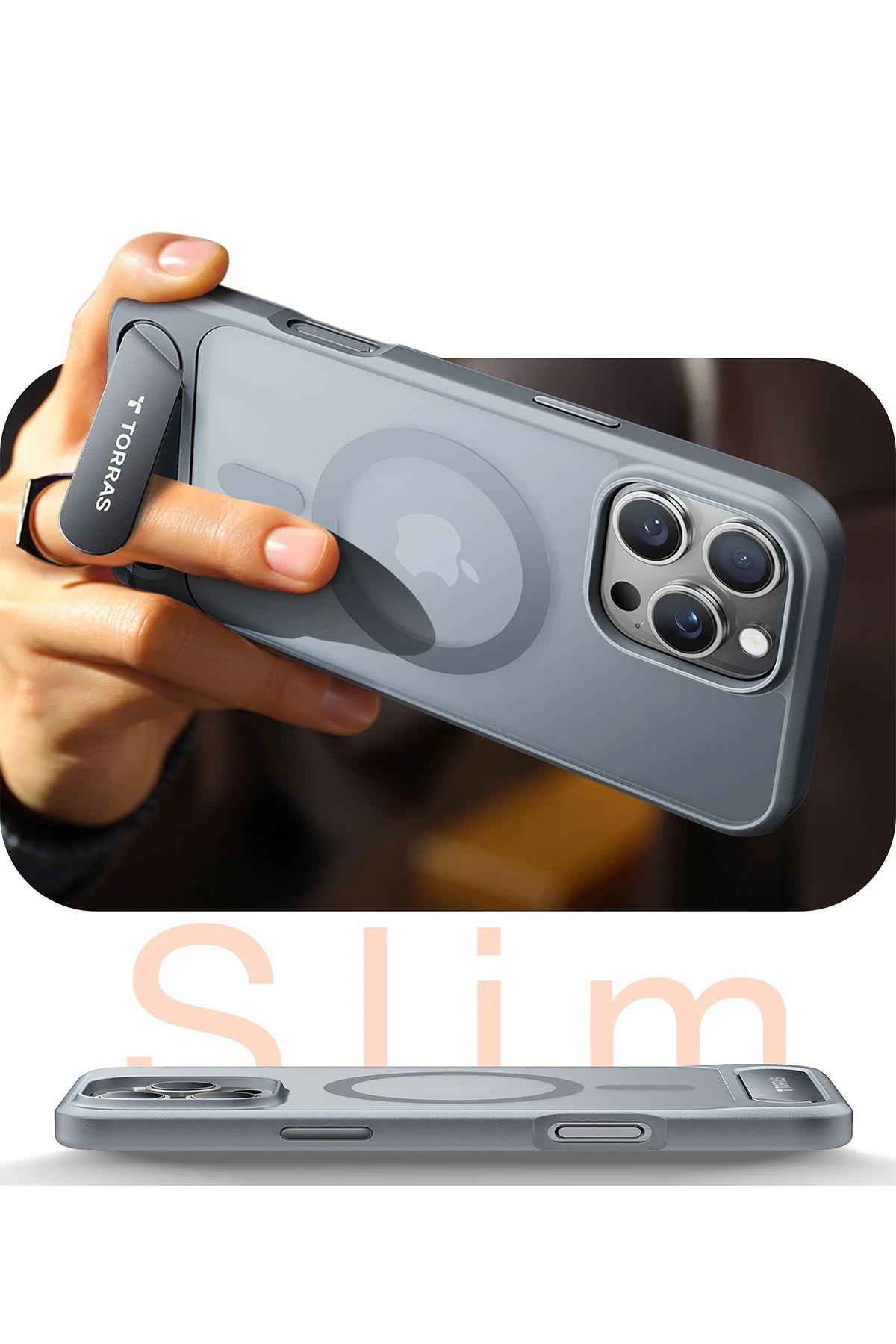 Torras P Stand Serisi iPhone 16 Pro Max Magsafe Telefon Kılıfı