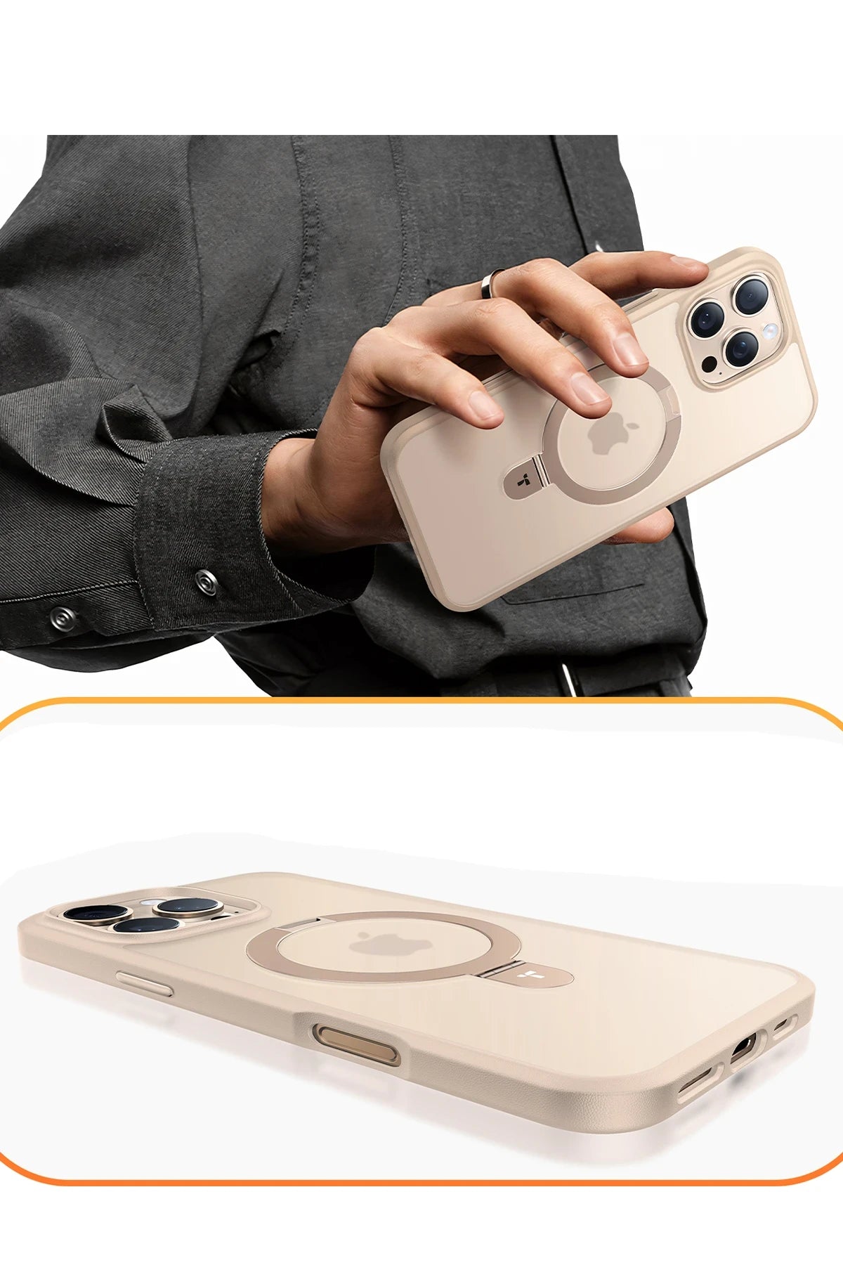 Torras O Stand Serisi iPhone 16 Pro Magsafe Telefon Kılıfı