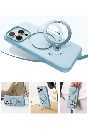 Torras Apple iPhone 16 Pro O Stand Spin Silicone Serisi Magsafe Telefon Kılıfı