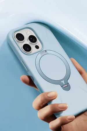 Torras Apple iPhone 16 Pro O Stand Spin Silicone Serisi Magsafe Telefon Kılıfı