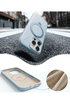 Torras Apple iPhone 16 Pro O Stand Spin Silicone Serisi Magsafe Telefon Kılıfı