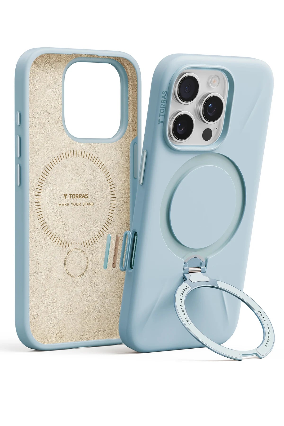 Torras O Stand Spin Silicone Serisi iPhone 16 Pro Magsafe Telefon Kılıfı