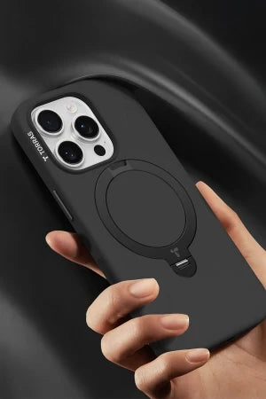 Torras Apple iPhone 16 Pro O Stand Spin Silicone Serisi Magsafe Telefon Kılıfı