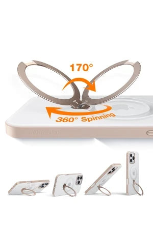 Torras Apple iPhone 16 Pro O Stand Spin Serisi Magsafe Telefon Kılıfı