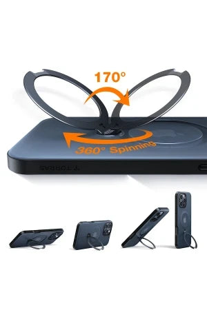 Torras Apple iPhone 16 Pro O Stand Spin Serisi Magsafe Telefon Kılıfı