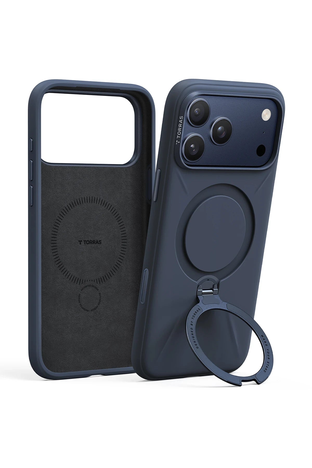 Torras O Stand Spin Silicone Serisi iPhone 17 Pro Max Magsafe Telefon Kılıfı