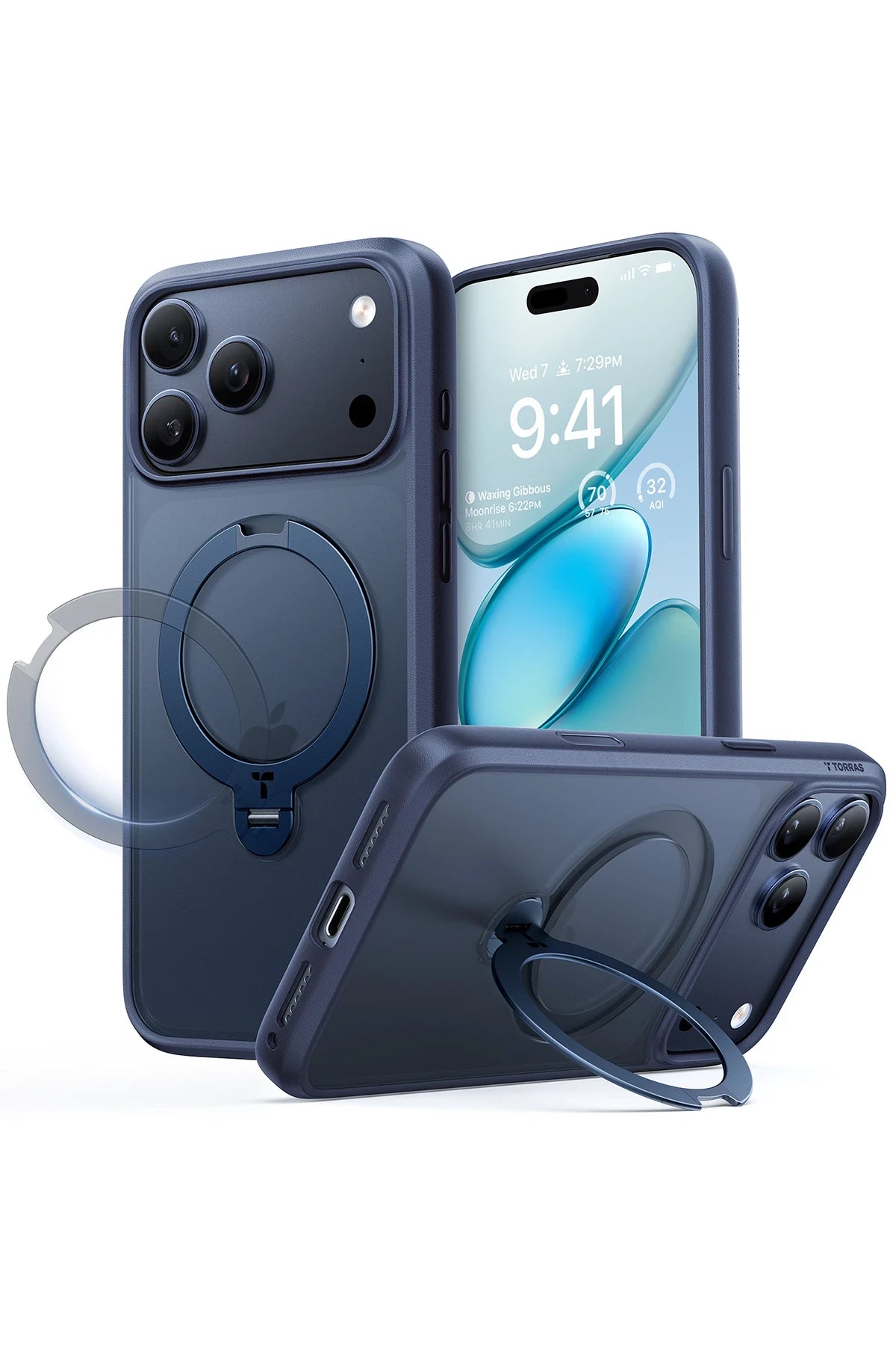 Torras O Stand Spin Serisi iPhone 17 Pro Max Magsafe Telefon Kılıfı