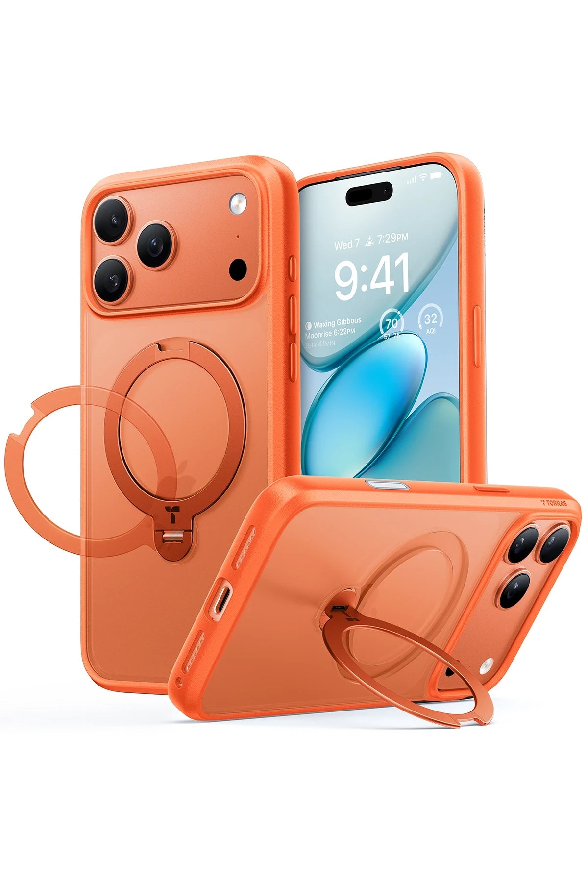 Torras O Stand Spin Serisi iPhone 17 Pro Max Magsafe Telefon Kılıfı