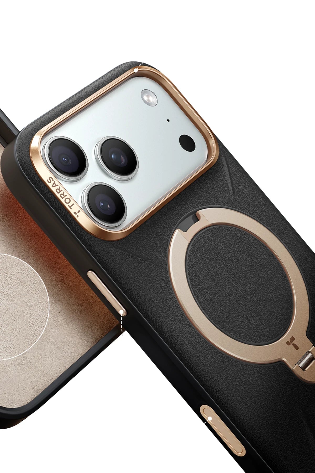 Torras O Stand Spin VegSkin Serisi iPhone 17 Pro Max Magsafe Telefon Kılıfı