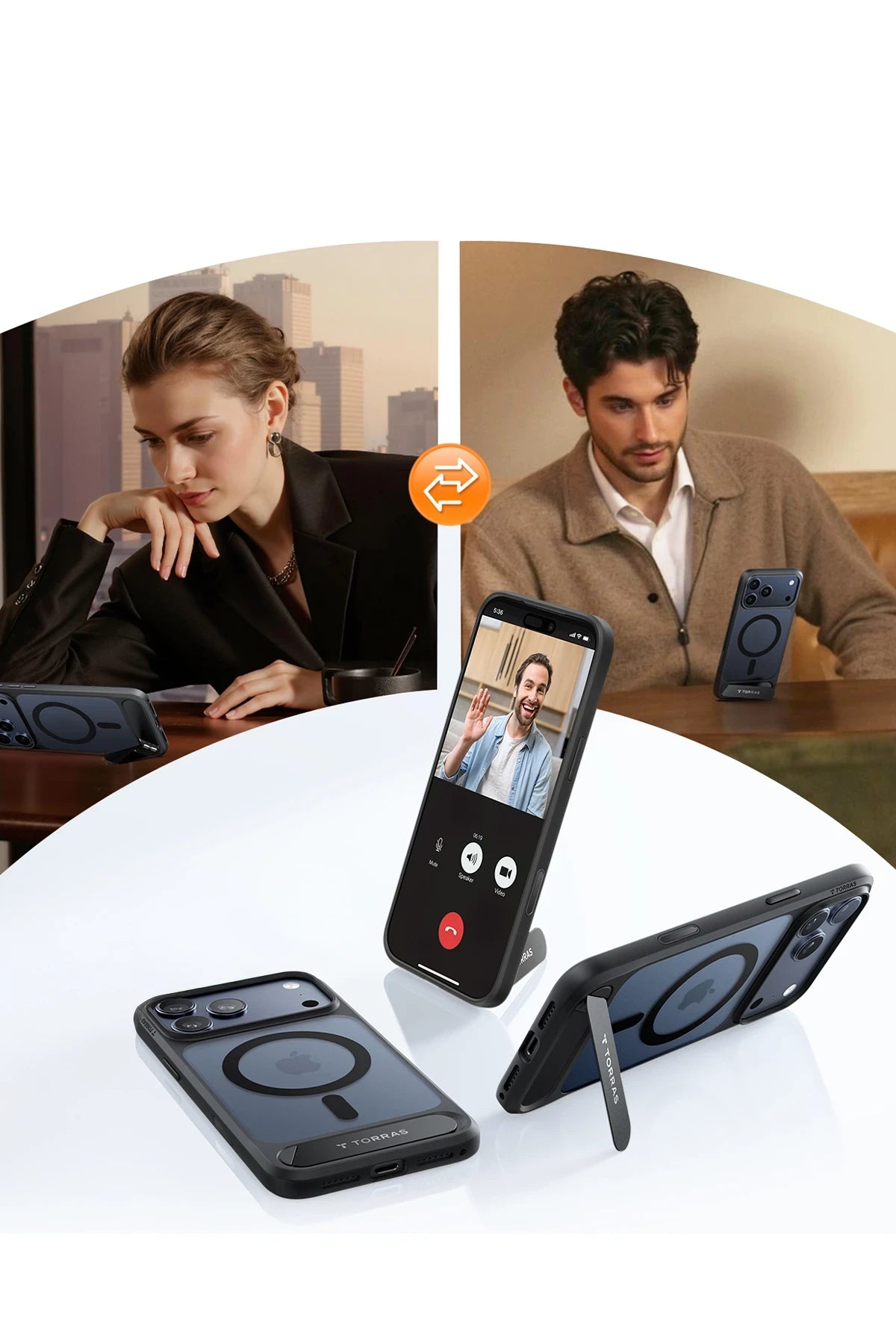 Torras P Stand Serisi iPhone 17 Pro Max Magsafe Telefon Kılıfı