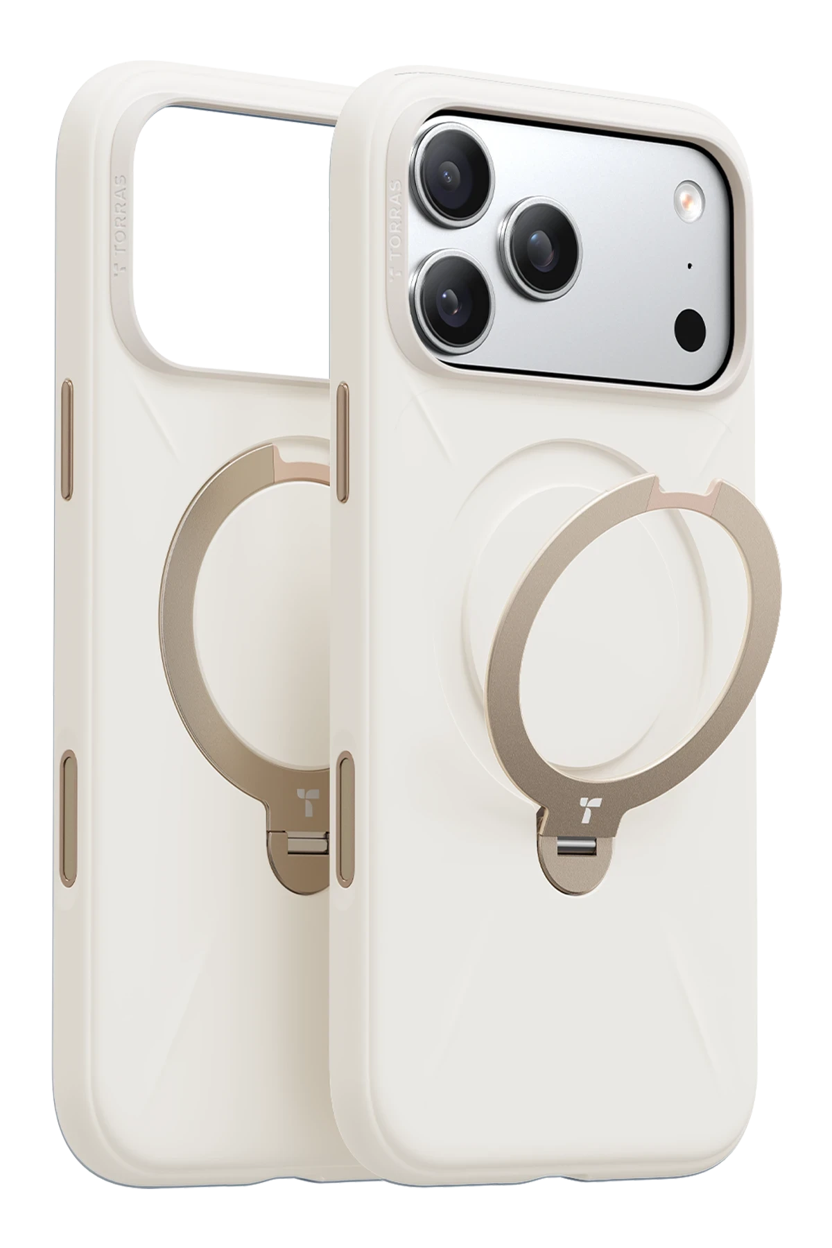 Torras O Stand Spin Silicone Serisi iPhone 17 Pro Magsafe Telefon Kılıfı