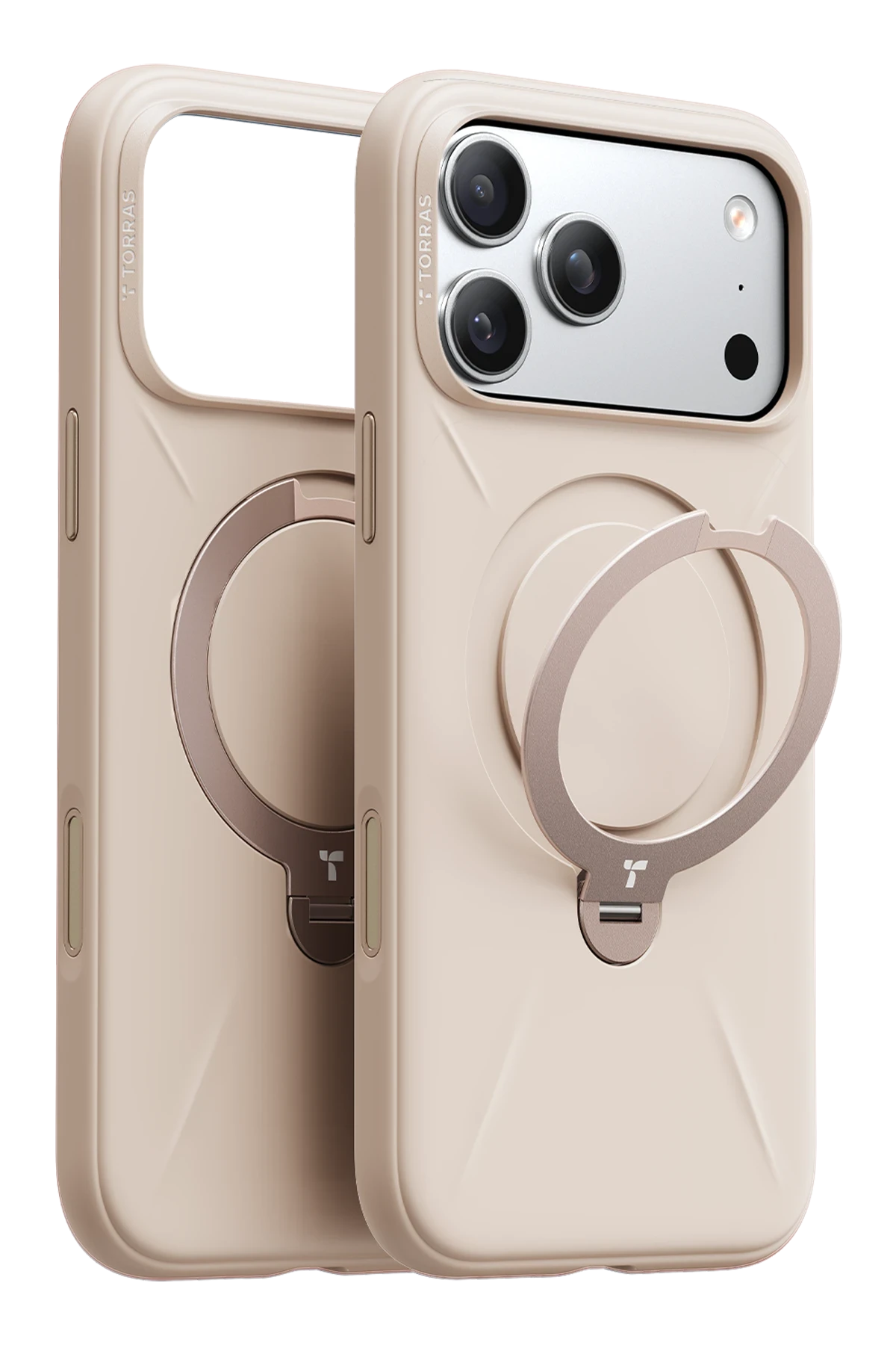 Torras O Stand Spin Silicone Serisi iPhone 17 Pro Magsafe Telefon Kılıfı