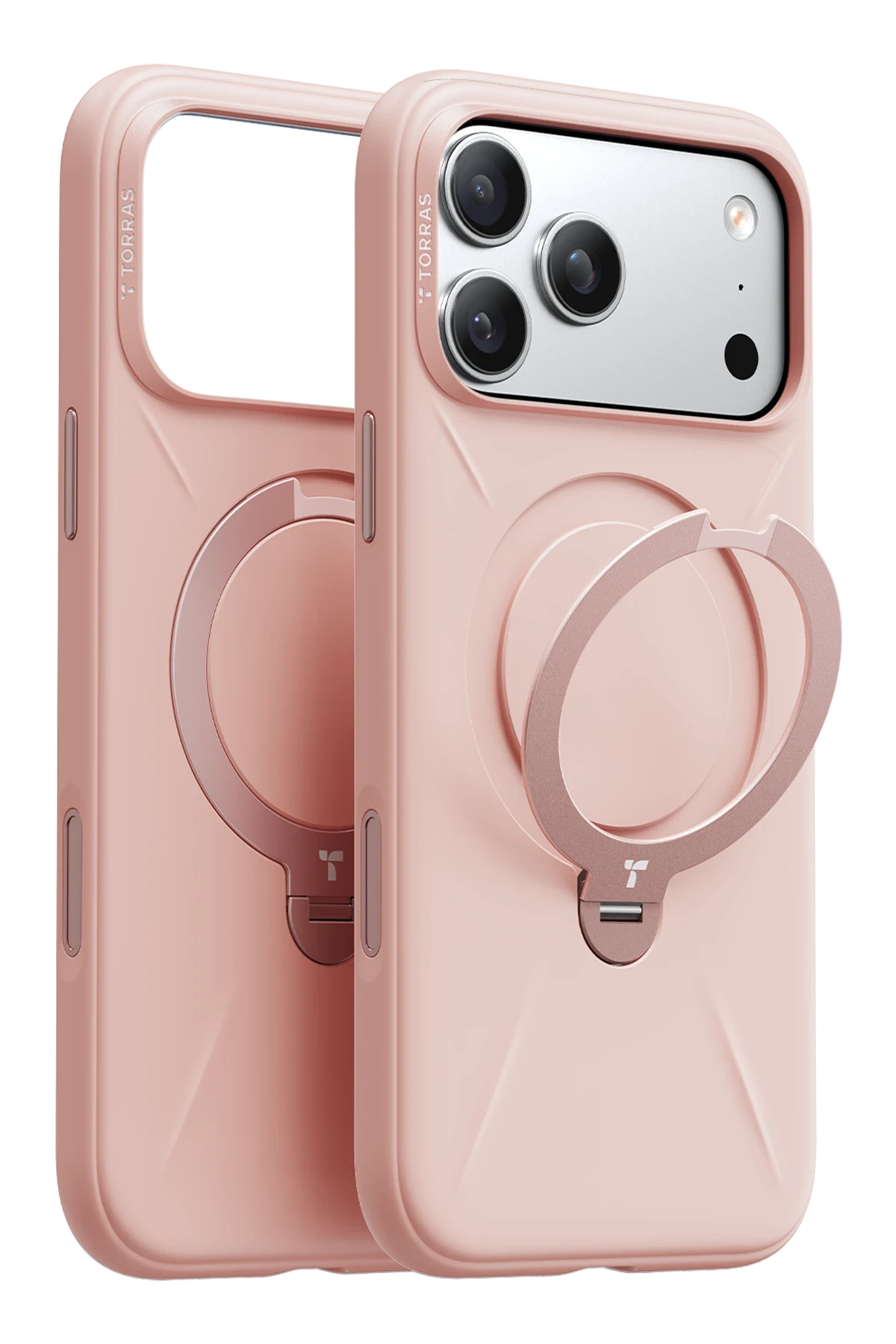 Torras O Stand Spin Silicone Serisi iPhone 17 Pro Magsafe Telefon Kılıfı