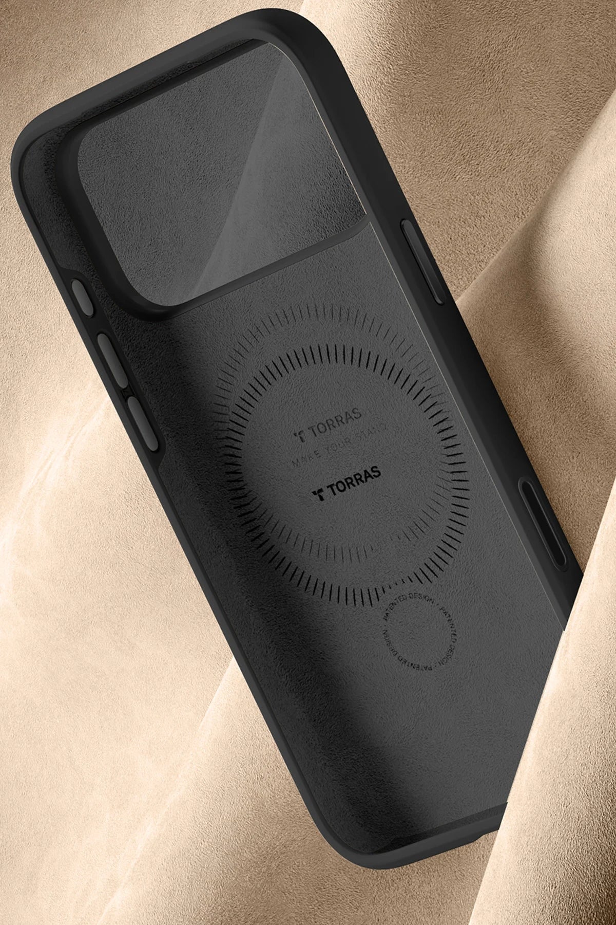 Torras O Stand Spin Silicone Serisi iPhone 17 Pro Magsafe Telefon Kılıfı