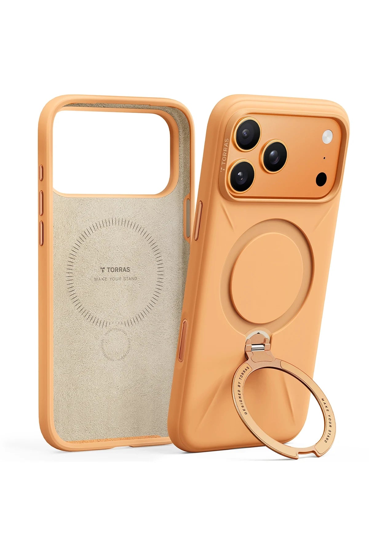 Torras O Stand Spin Silicone Serisi iPhone 17 Pro Magsafe Telefon Kılıfı