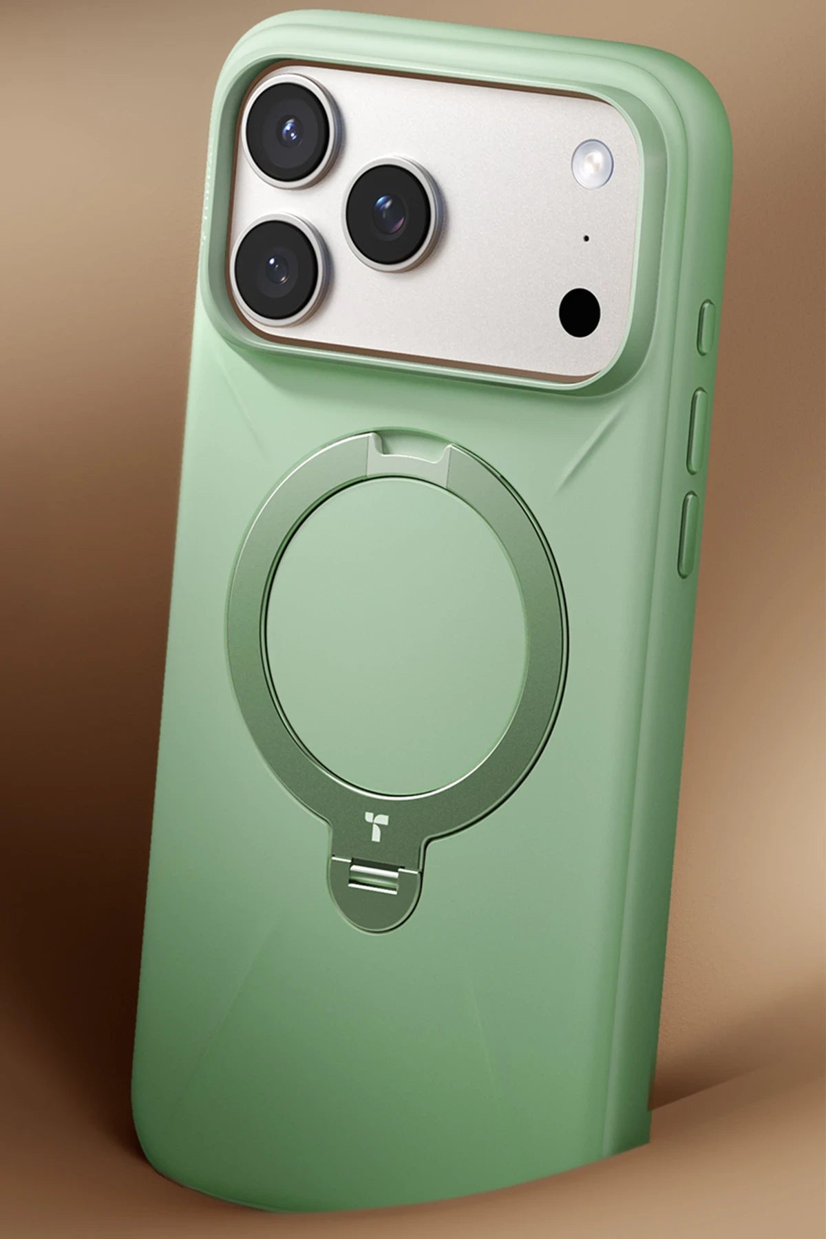 Torras O Stand Spin Silicone Serisi iPhone 17 Pro Magsafe Telefon Kılıfı