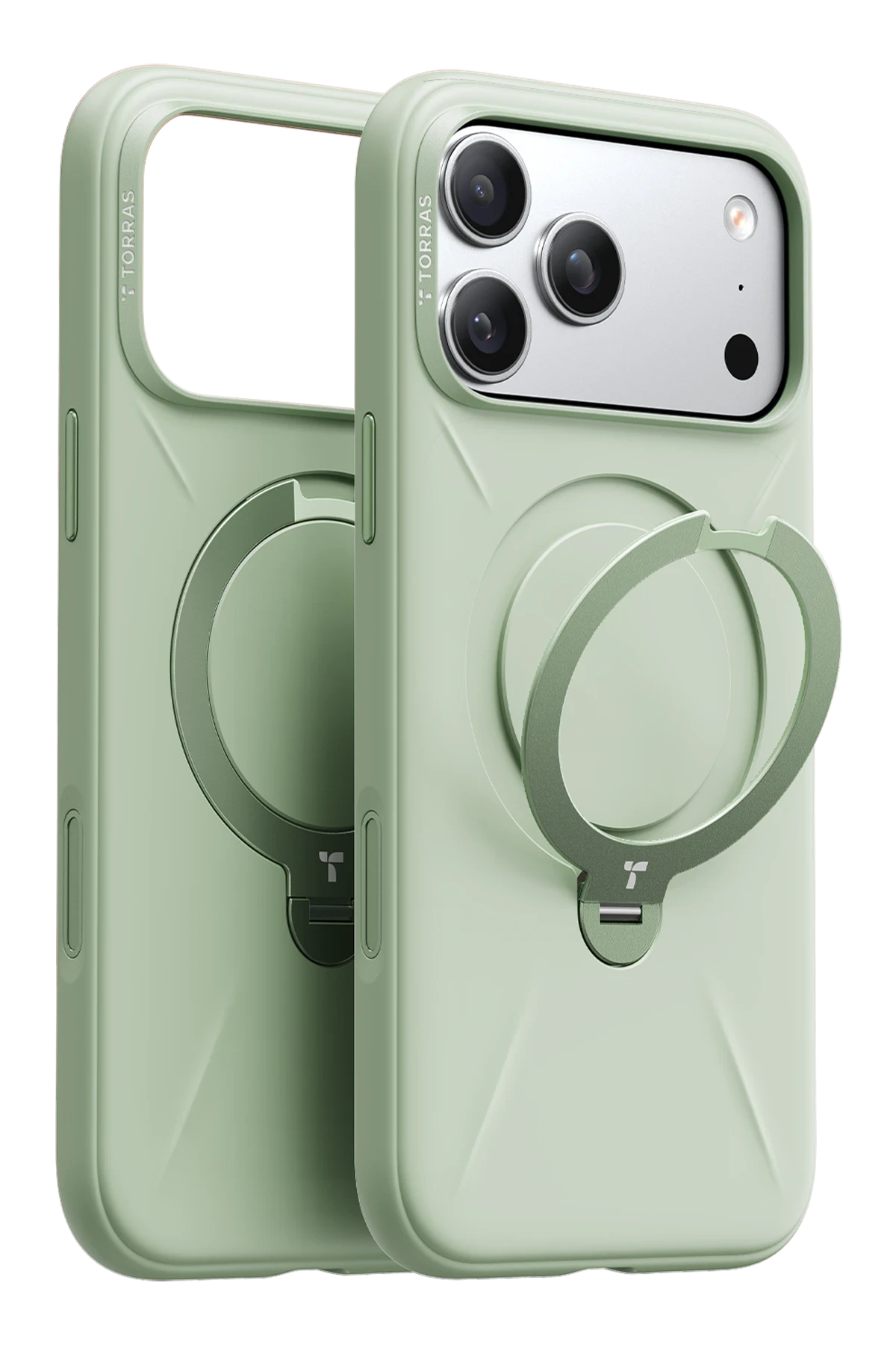 Torras O Stand Spin Silicone Serisi iPhone 17 Pro Magsafe Telefon Kılıfı