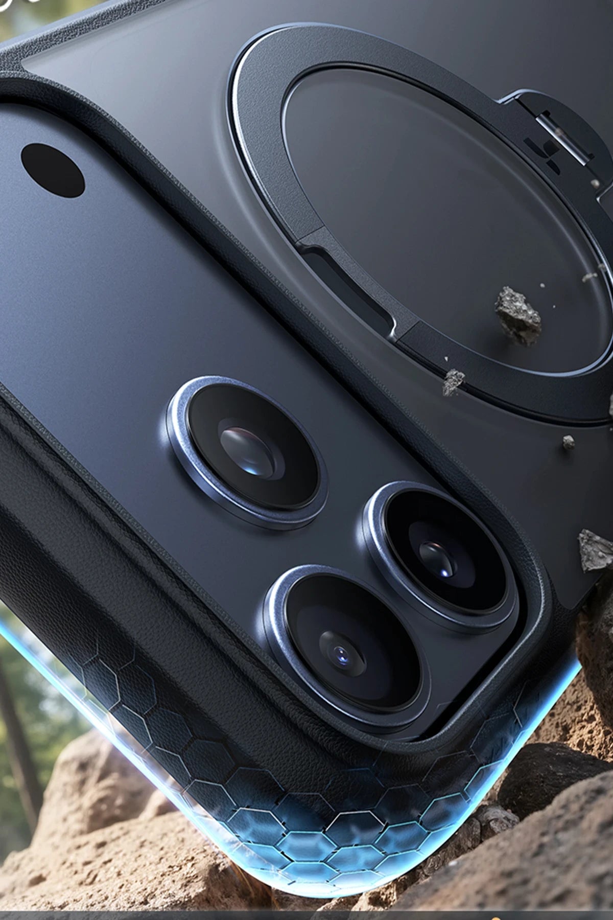 Torras O Stand Spin Serisi iPhone 17 Pro Magsafe Telefon Kılıfı