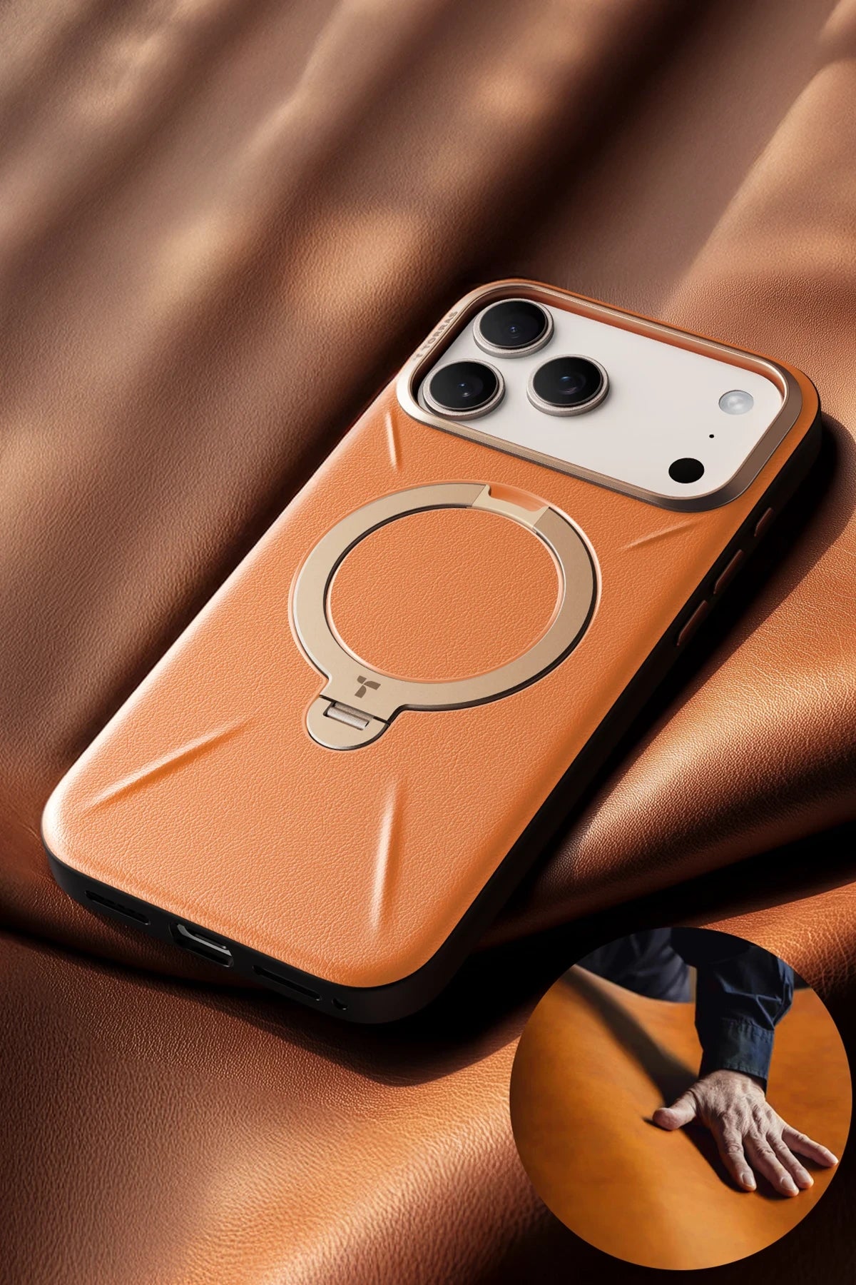 Torras O Stand Spin VegSkin Serisi iPhone 17 Pro Magsafe Telefon Kılıfı