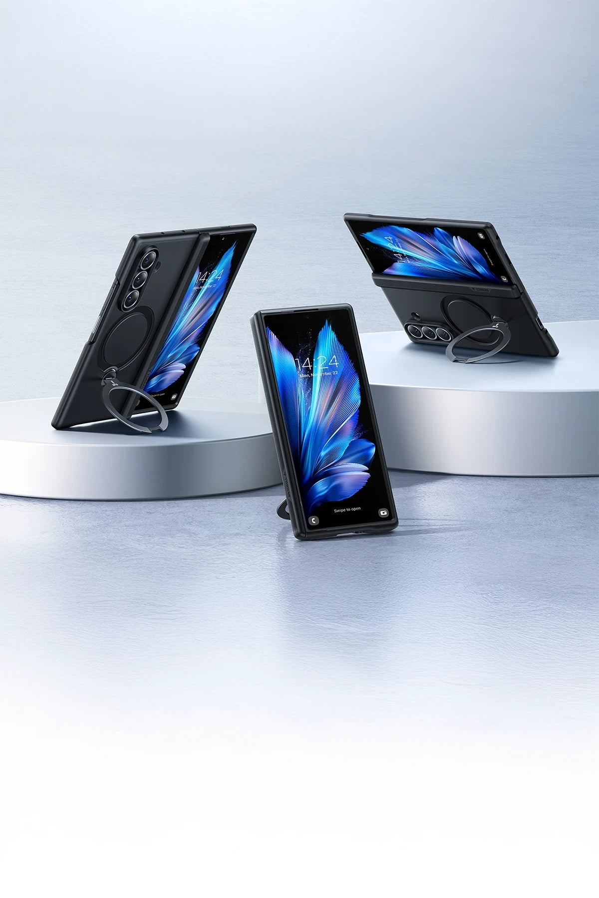 Torras O Stand Spin Serisi Samsung Galaxy Z Fold 7 Magsafe Telefon Kılıfı + 2 Adet Ekran Koruyuculu