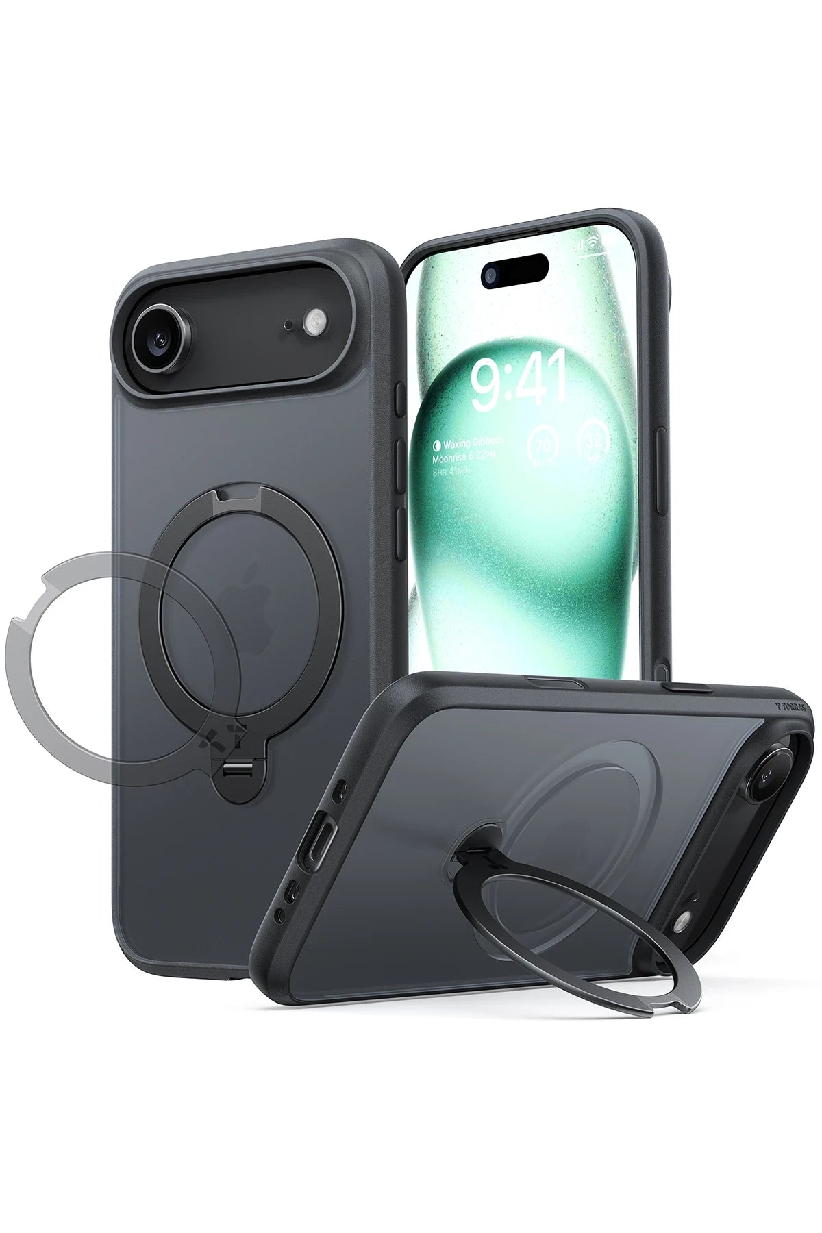 Torras iPhone 17 Air O Stand Spin Serisi Magsafe Telefon Kılıfı