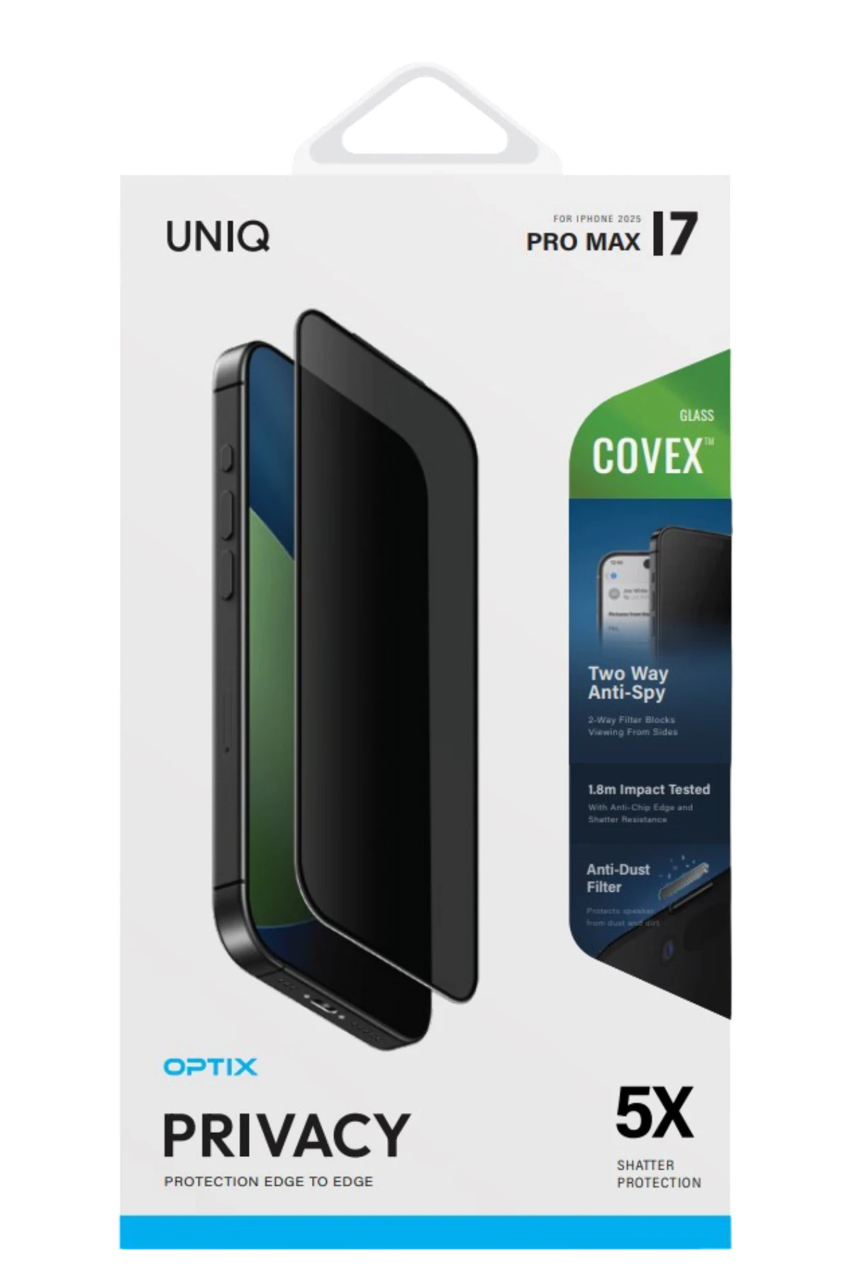 Uniq Apple iPhone 17 Air Optix Covex Hayalet Cam Ekran Koruyucu